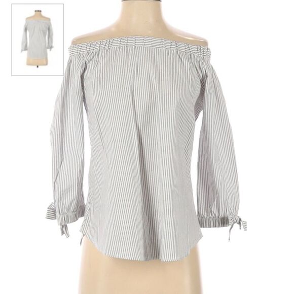 Potter’s Pot | striped off the sholder | size Large | blue and white | like new - Picture 2 of 8